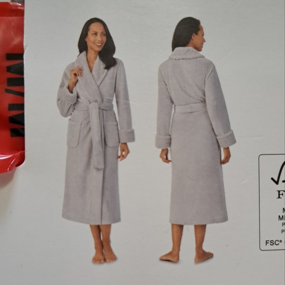 Carole Hochman Plush Robe Women's Medium Grey Sleepwear Lounge Robe New! - Picture 11 of 11